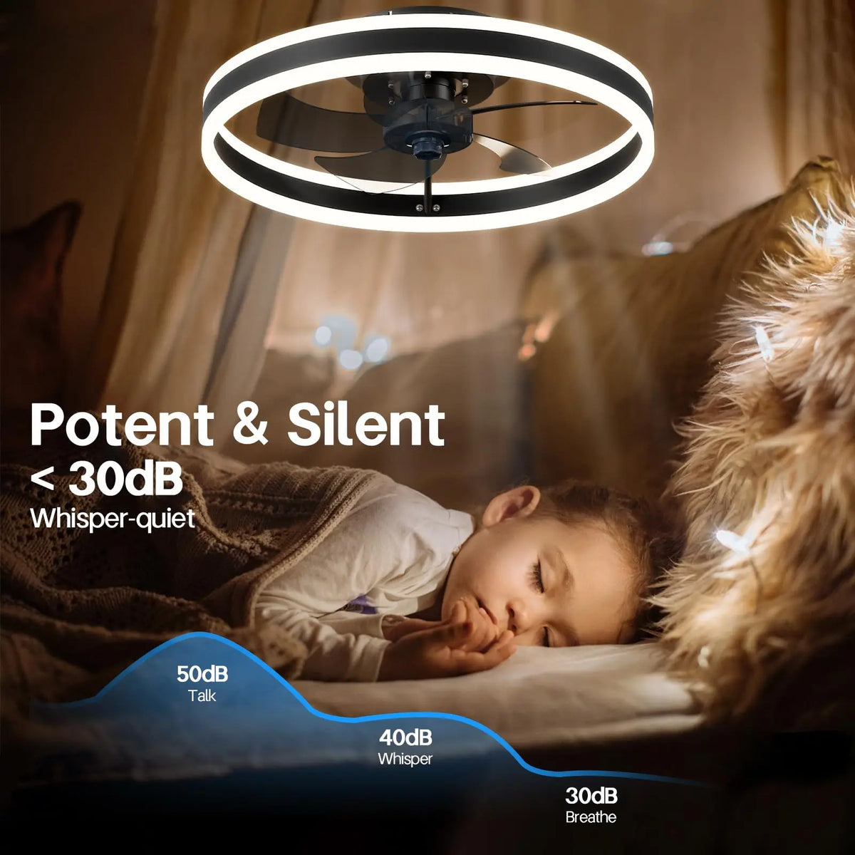 Modern Reversible Ceiling Fan With Dimmable LED Light & Remote Control