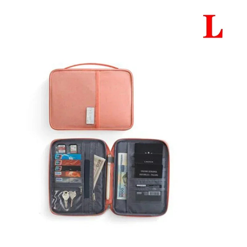 Large Waterproof Family Passport Wallet – Women’s Travel Document Organizer Bag