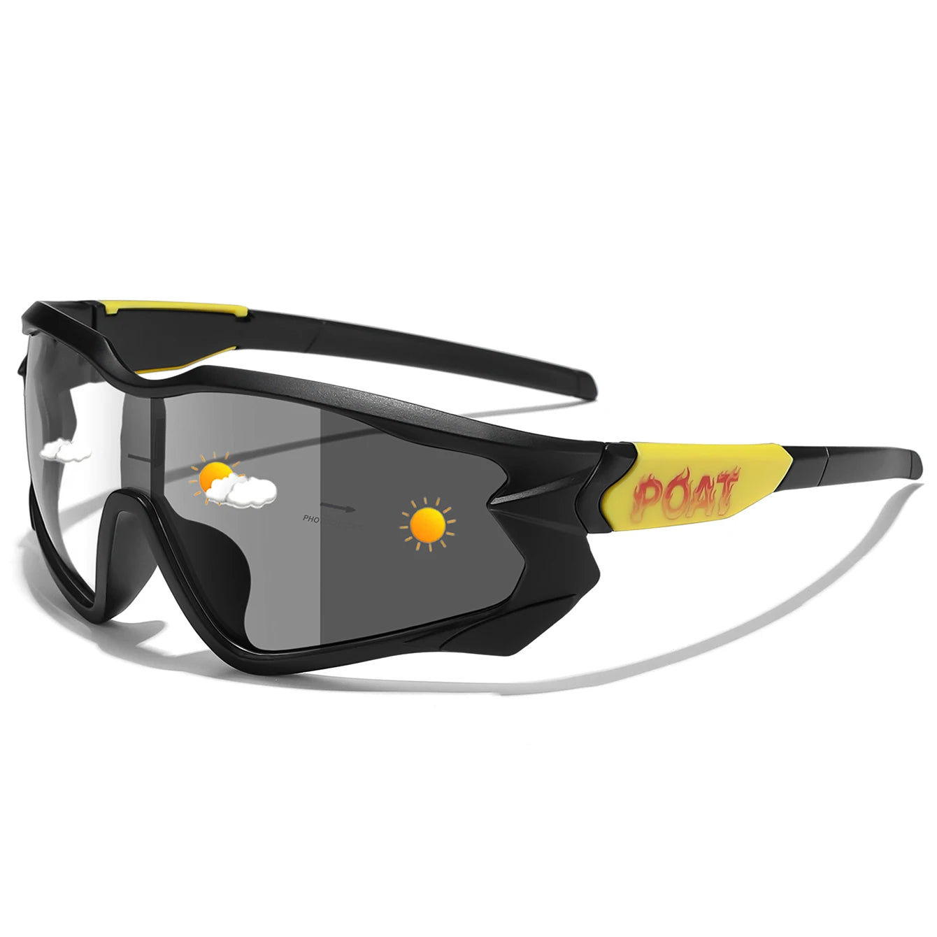 POAT Photochromic Cycling Sunglasses – UV400 MTB Bike Sports Glasses for Men & Women
