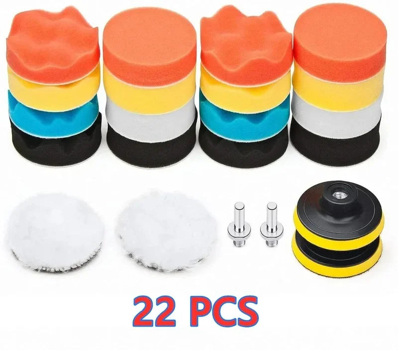 Car Polishing Sponge Pad Kit – Reusable Foam Buffer Pads for Waxing & Detailing