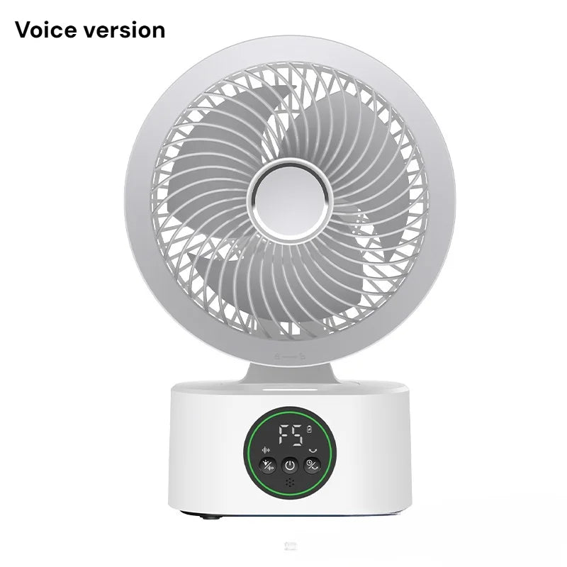 Portable Rechargeable Wall-Mounted Folding Fan With Remote Control & Night Light