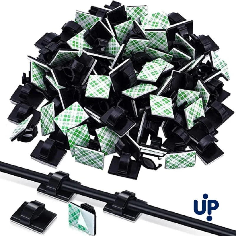 30-Piece Cable Organizer Clip Set – Plastic Cord Holders for Desks and Workstations