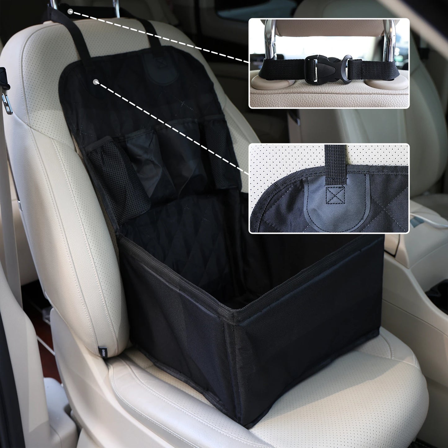 PaiPaitek Car Dog Seat Cover – Oxford Cloth Front Passenger Pet Mat, Washable & Stain-Resistant