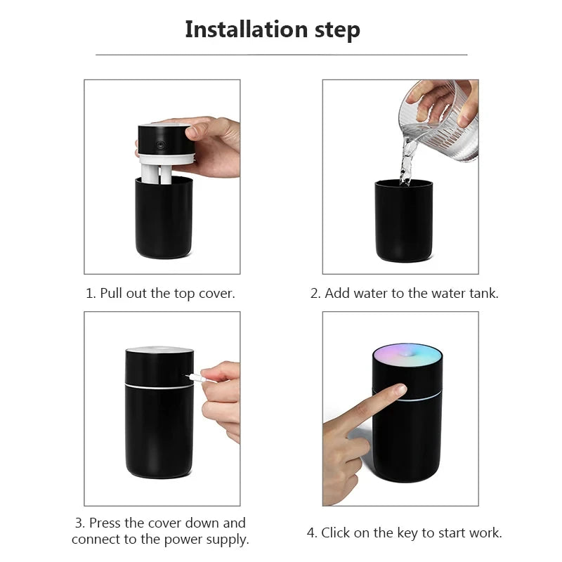 230ml Rechargeable Mini Humidifier – Cordless USB Mist Maker for Home, Office and Car