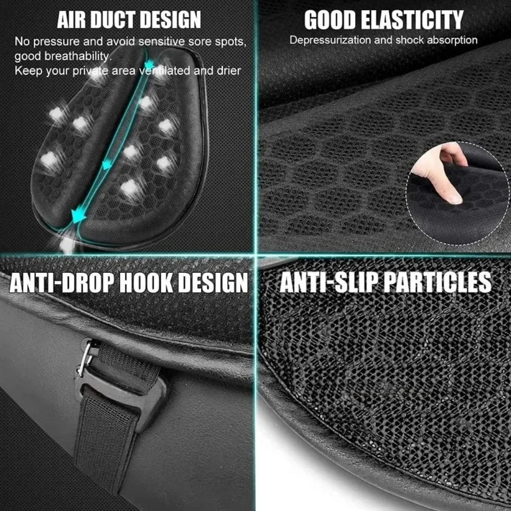 3D Honeycomb Motorcycle Gel Seat Cushion – Anti-Slip Pressure Relief Ride Pad for Motorbike Comfort