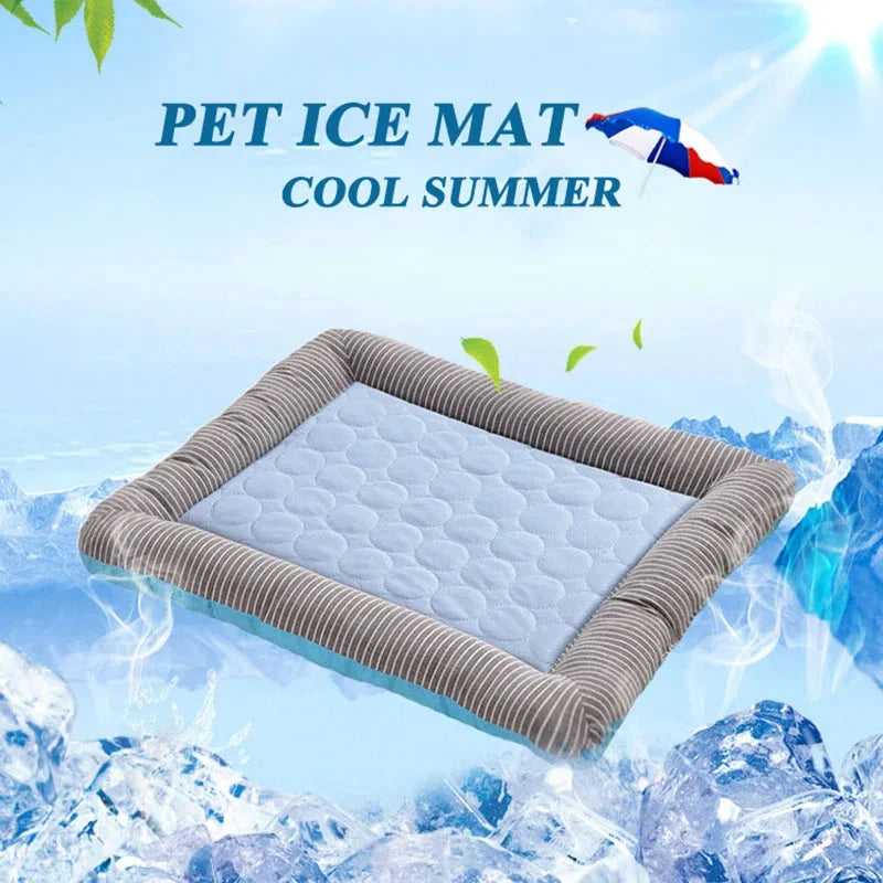 Breathable Summer Cooling Mat For Dogs & Cats – Washable Cotton Pet Bed