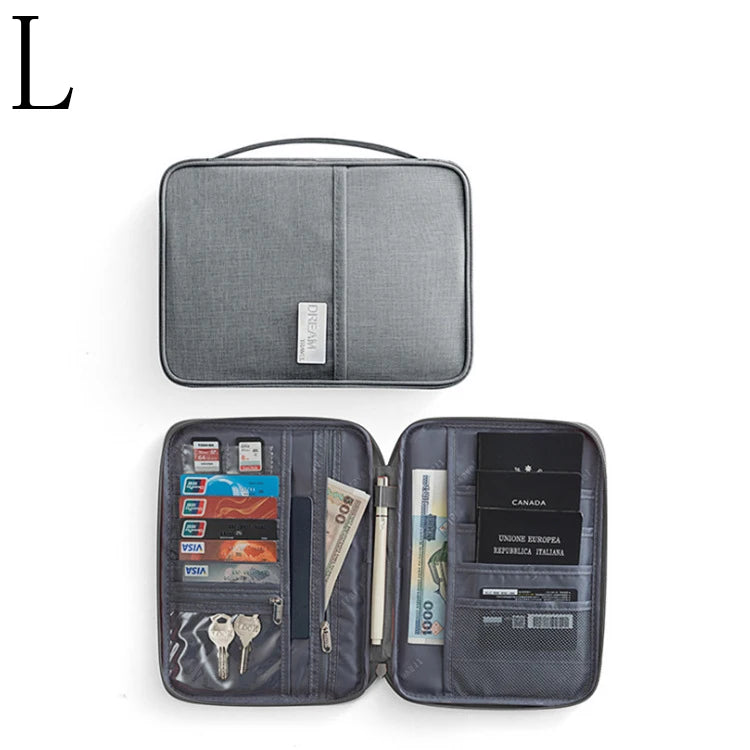 Family Passport Wallet & Travel Document Organizer – Multi-Pocket Card and Ticket Case