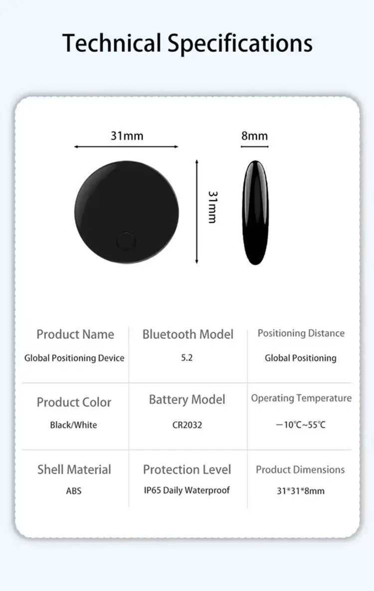 Bluetooth Item Finder Tracker – Compact Locator for Keys, Bags and Travel Gear