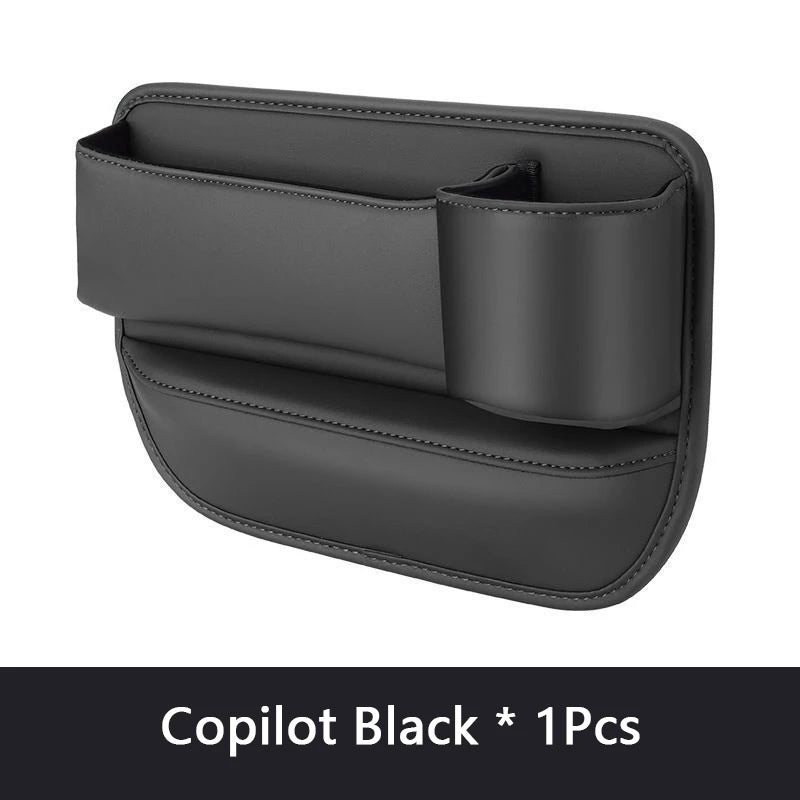 PU Leather Car Seat Gap Organizer With Phone, Cup And Key Storage – 1/2 Pieces
