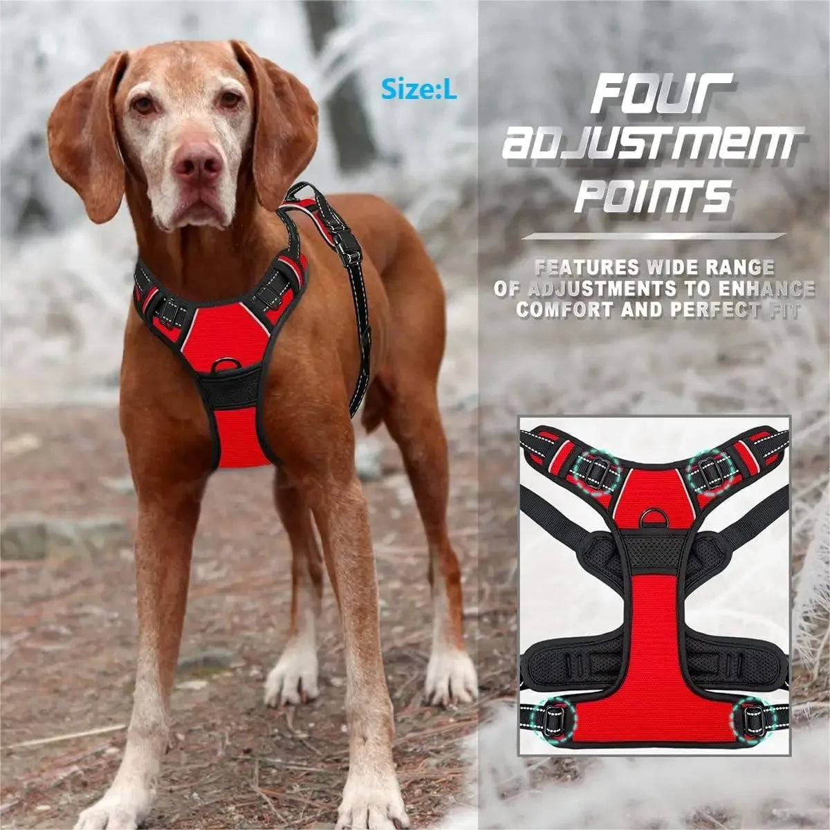 Pet Dog Harness, Collar & Leash Set – Adjustable Vest Harness for Small & Medium Dogs