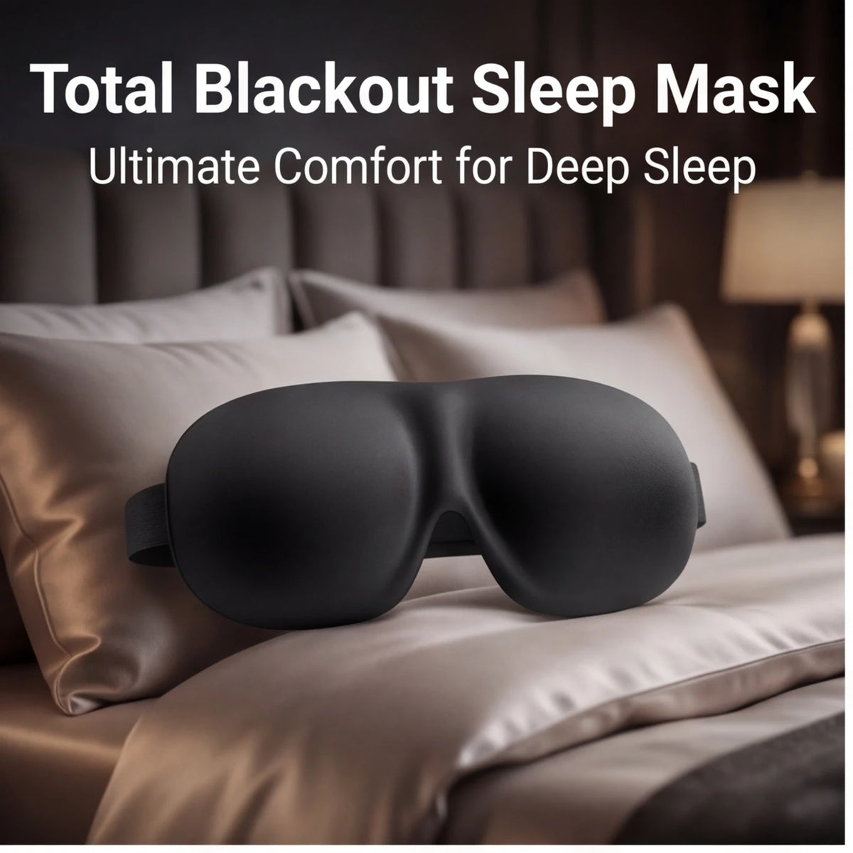 Breathable 3D Light-Blocking Sleep Mask – Adjustable Contoured Eye Mask for Travel and Rest
