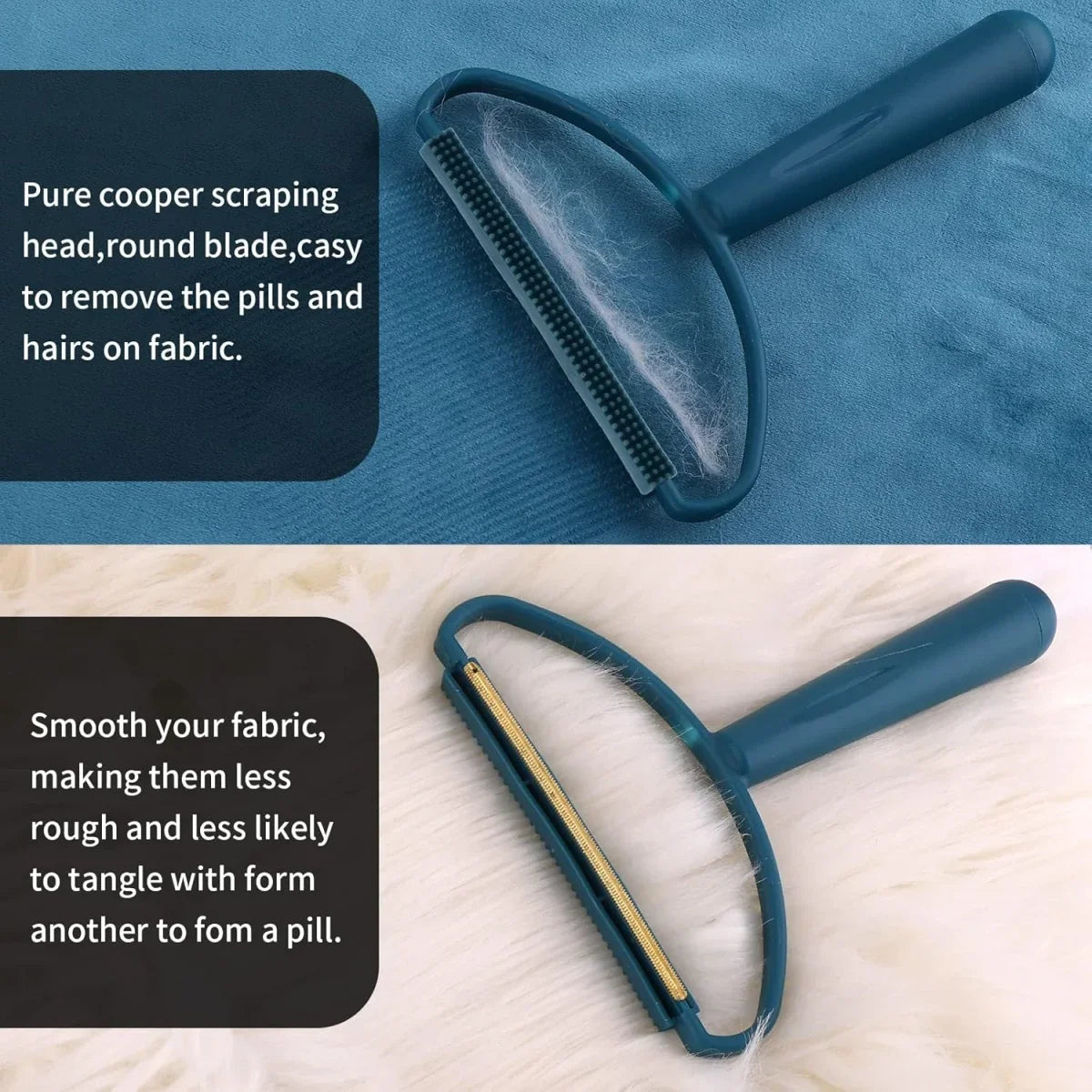 Reusable Pet Hair Remover – Portable Manual Lint Scraper for Couch, Carpet & Rugs
