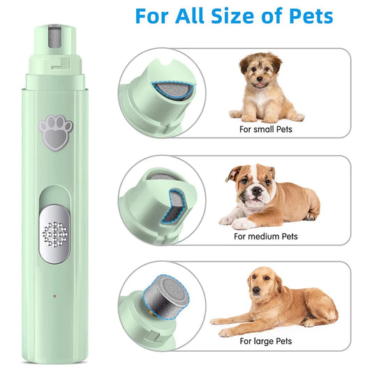 Shunmaii Electric Dog Nail Grinder – USB Rechargeable Pet Nail Trimmer with LED Light & 2 Speed Settings