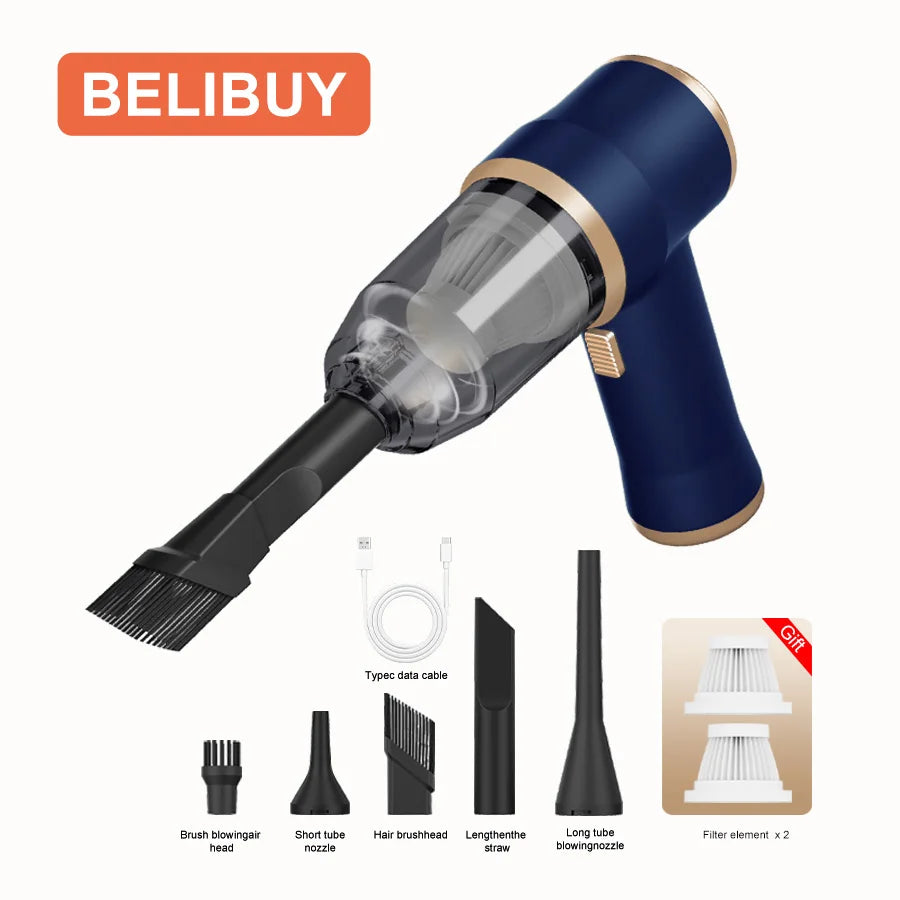 Portable Cordless Car And Home Vacuum – 2000mAh Battery, HEPA Filter And 0.5L Dust Cup